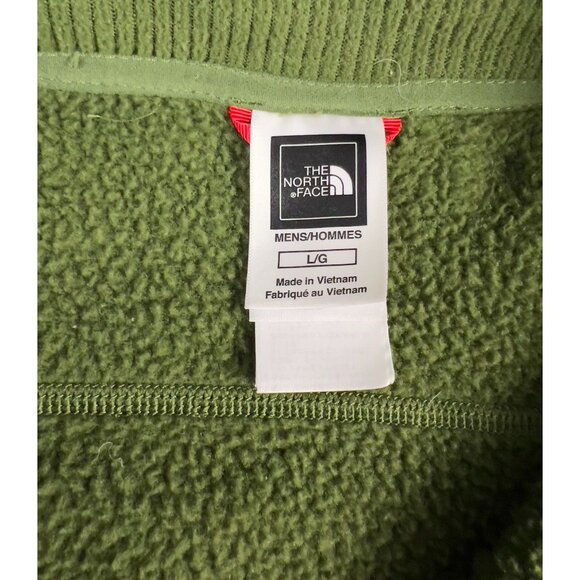 Northface Men's Sz. L Green Full Zip Fleece Jacket Waffle Thermal VG+ - Picture 5 of 12